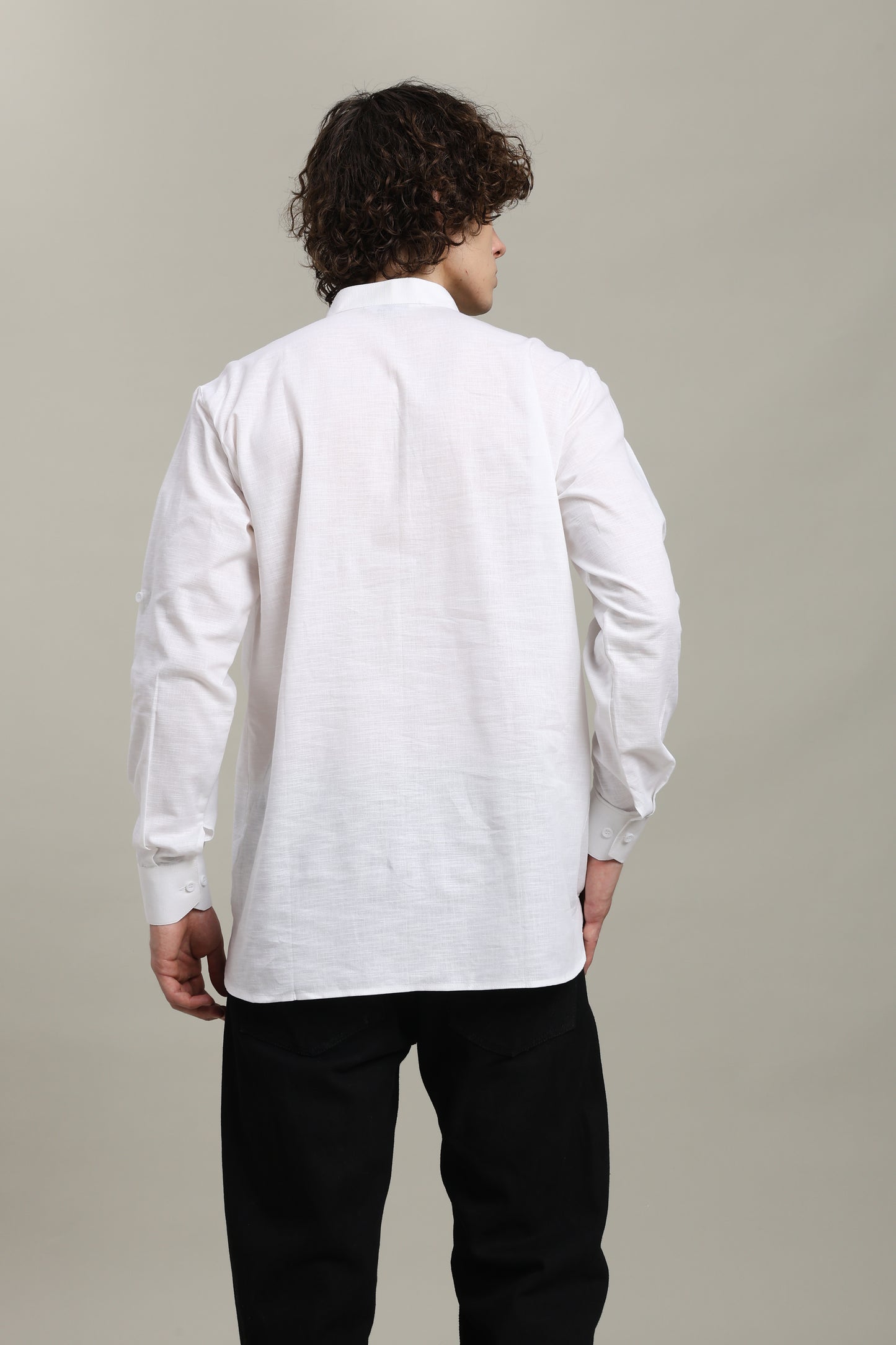 White Linen Short Kurta