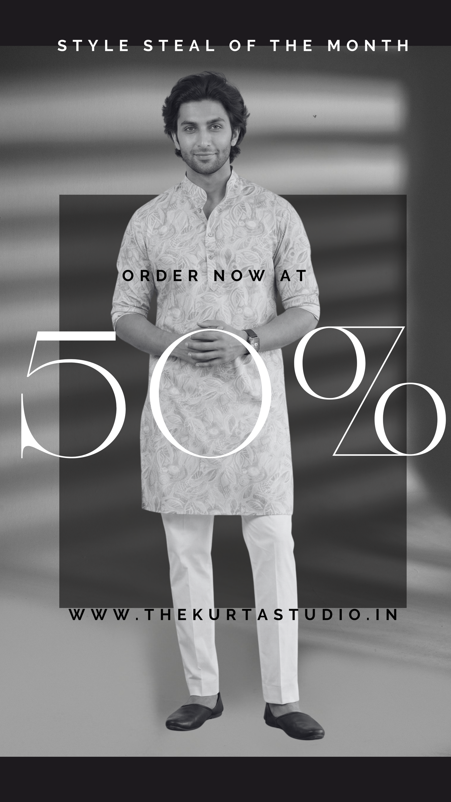 Pastel Grey Floral Kurta Only