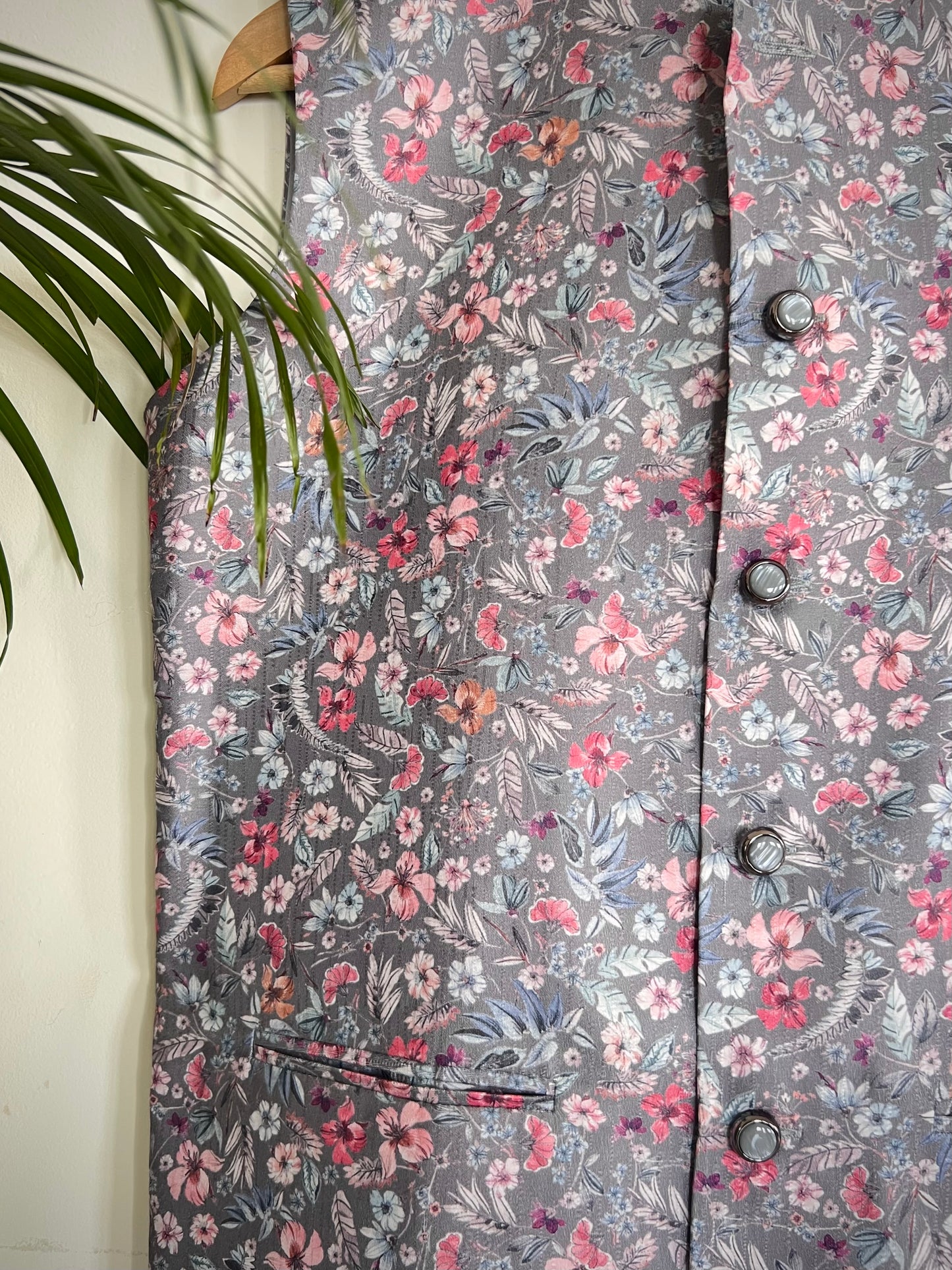 Ethnic Floral Grey Jacket