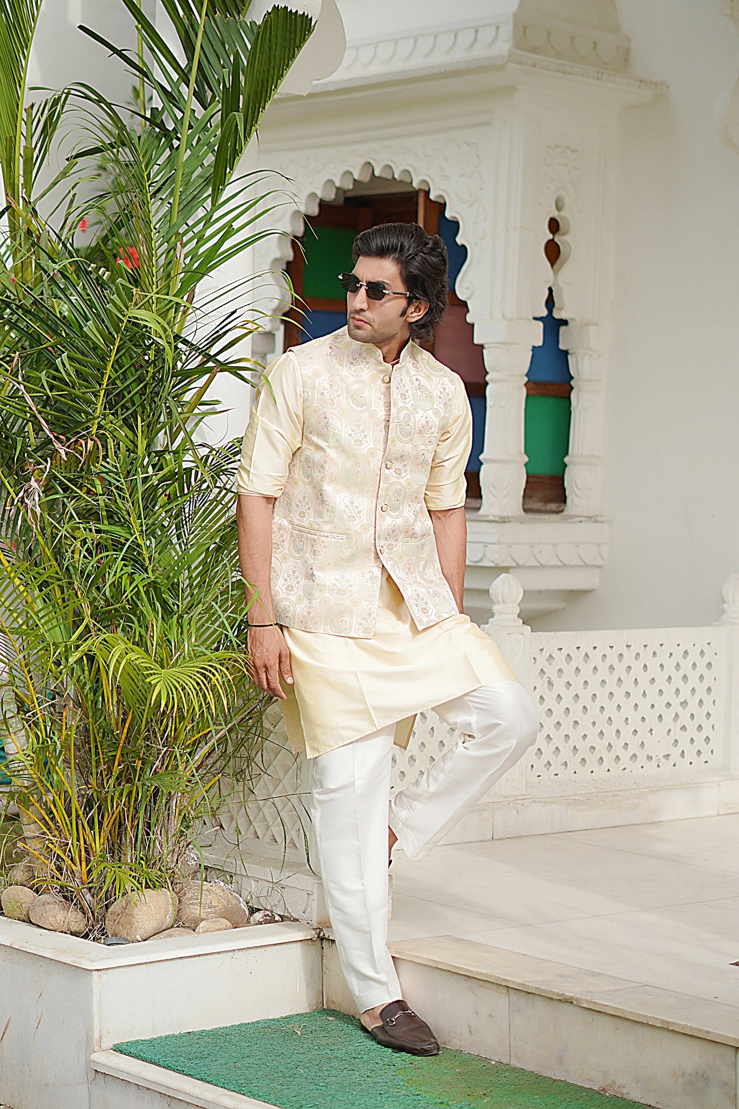Jacquard Yellow Jacket Set