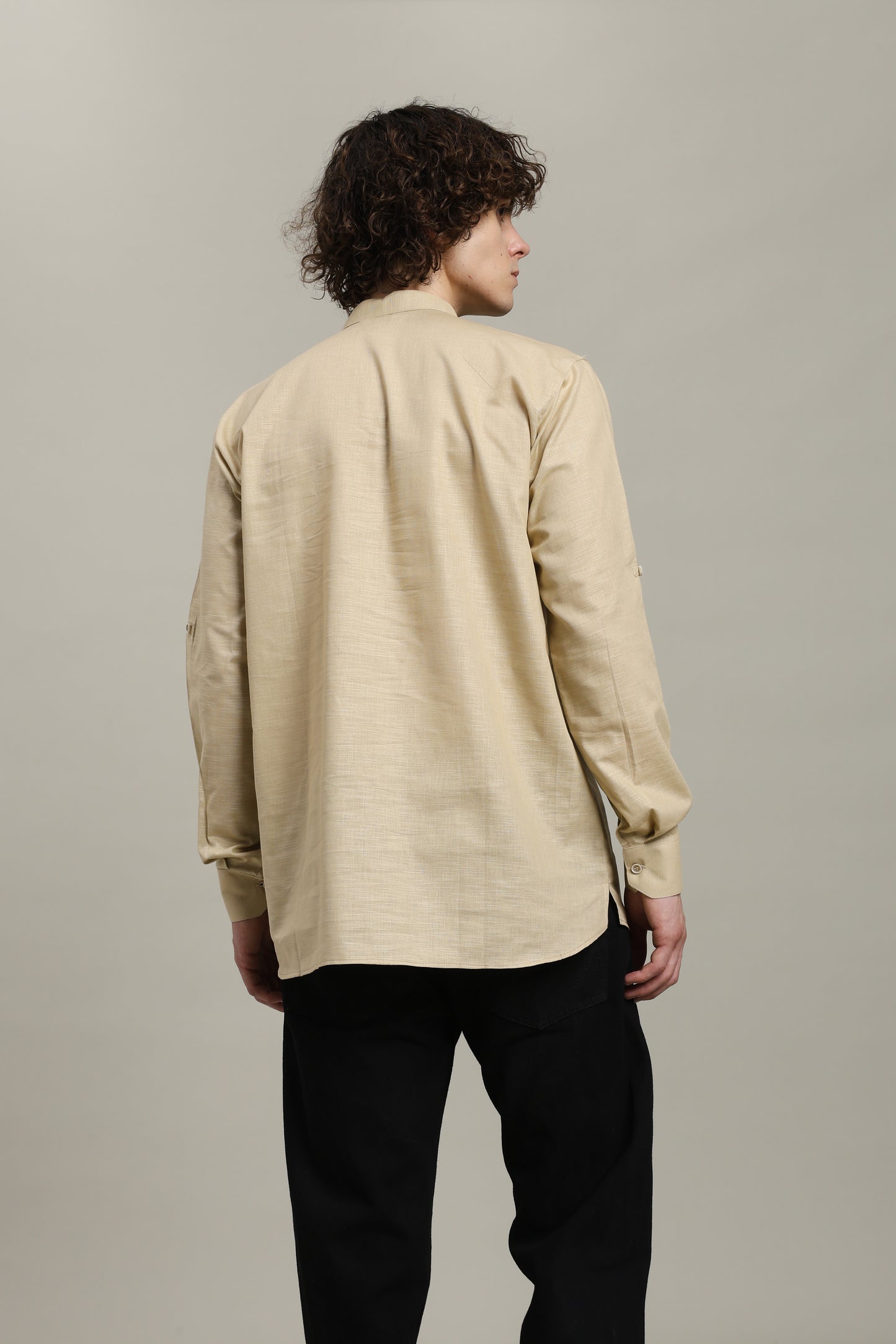 Camel Linen Short Kurta