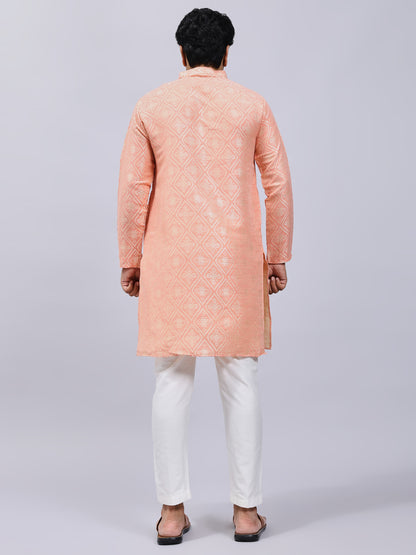 Traditional Peach Bandhani Kurta Only