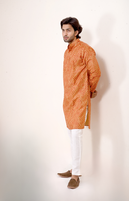 Traditional Leheriya Print  Kurta Set