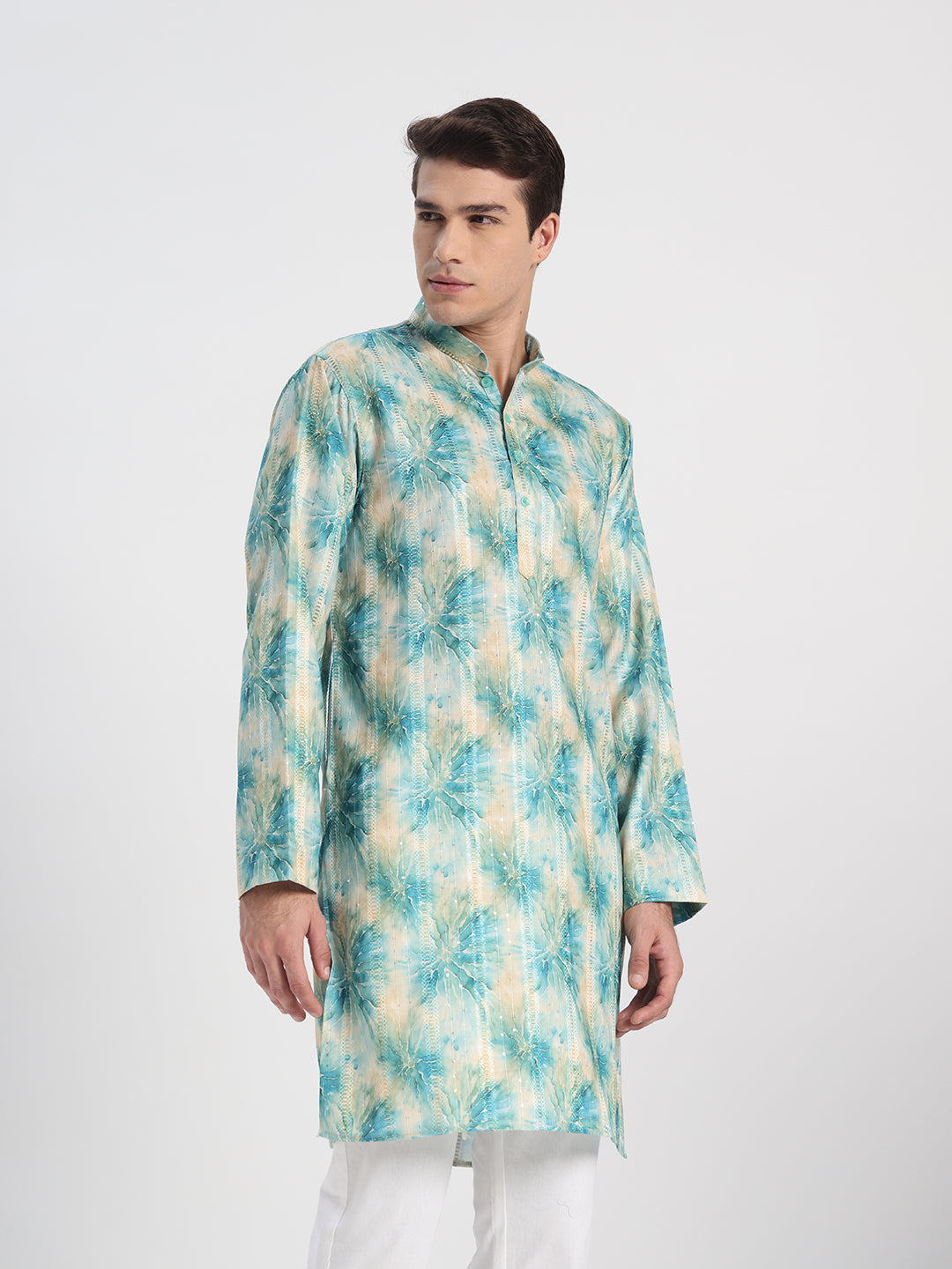 Embroidered Designer Green Kurta