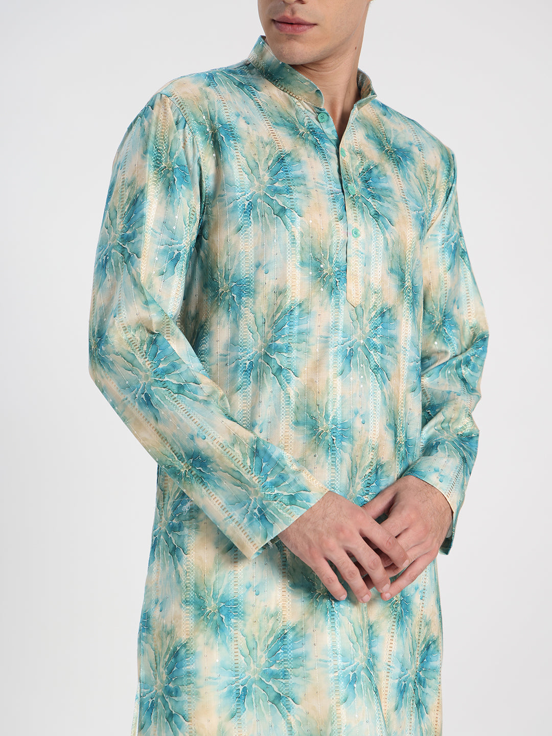 Embroidered Designer Green Kurta
