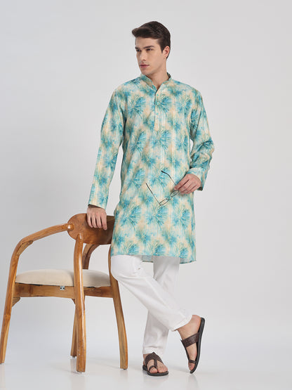 Embroidered Designer Green Kurta