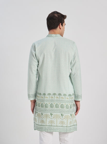 Green Panel Ombre Kurta
