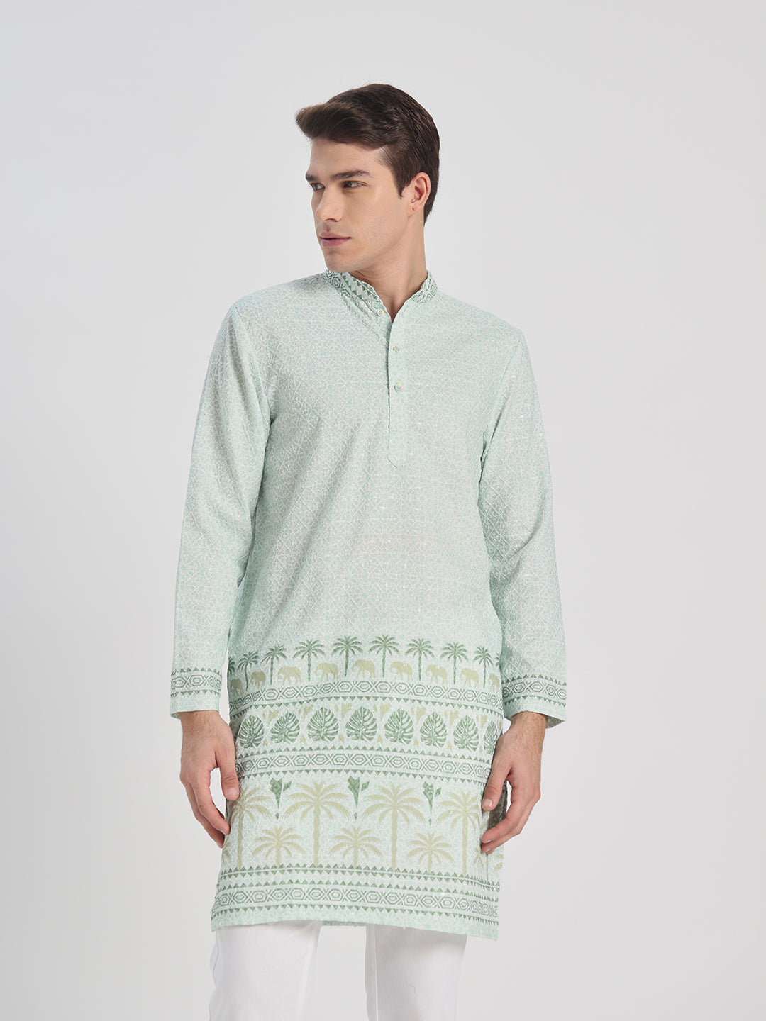 Green Panel Ombre Kurta
