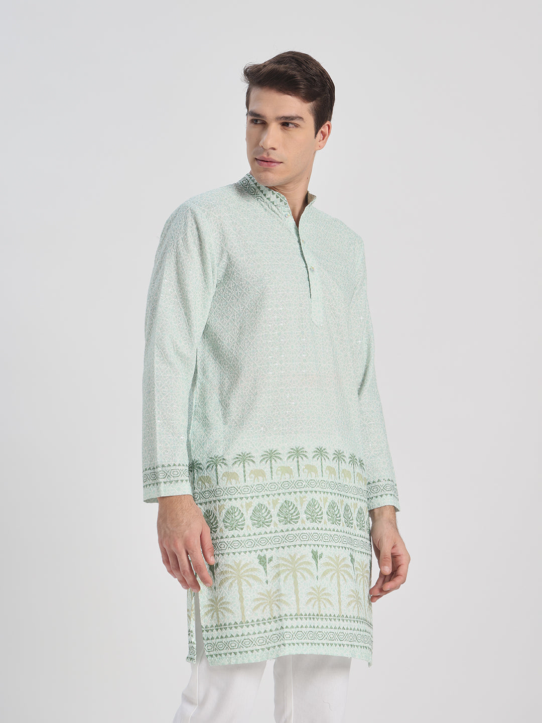 Green Panel Ombre Kurta