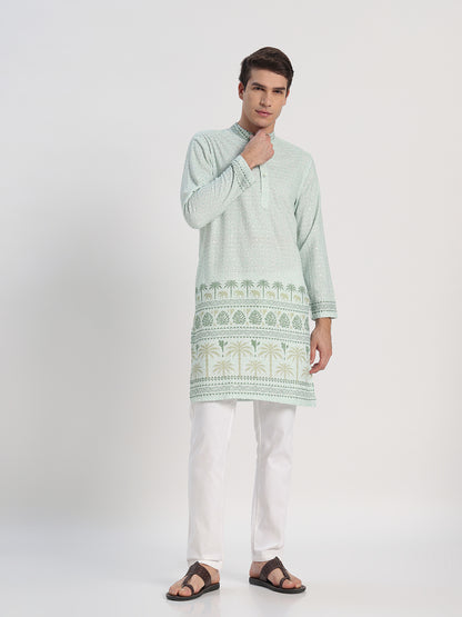 Green Panel Ombre Kurta