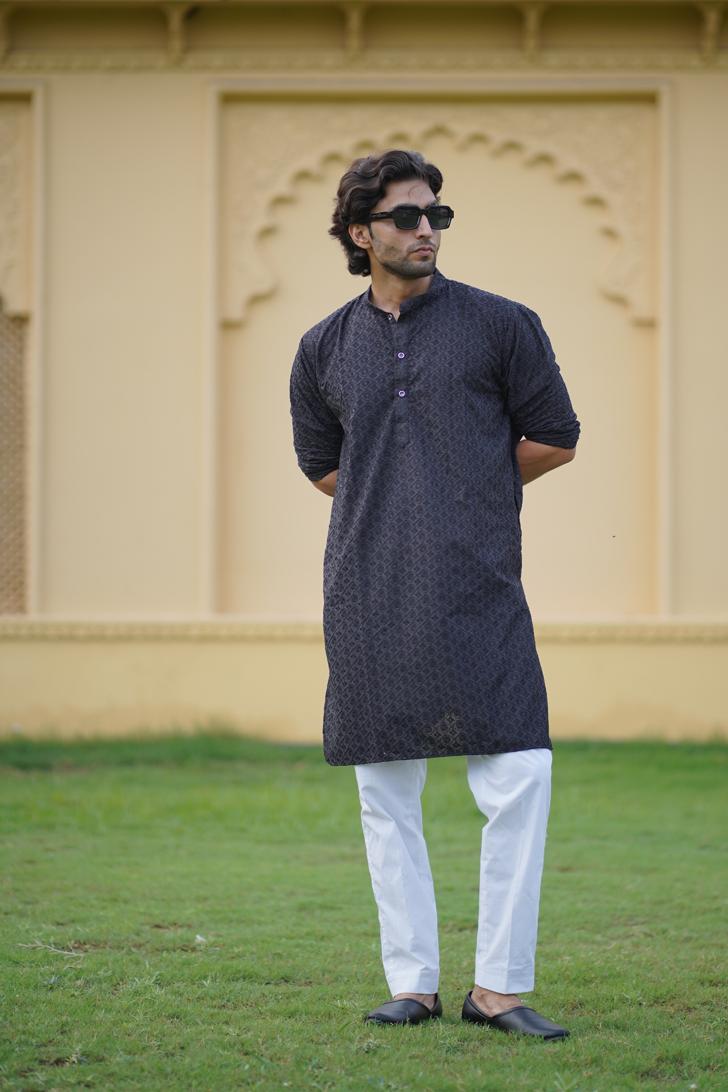 Black Chikankari Kurta Only