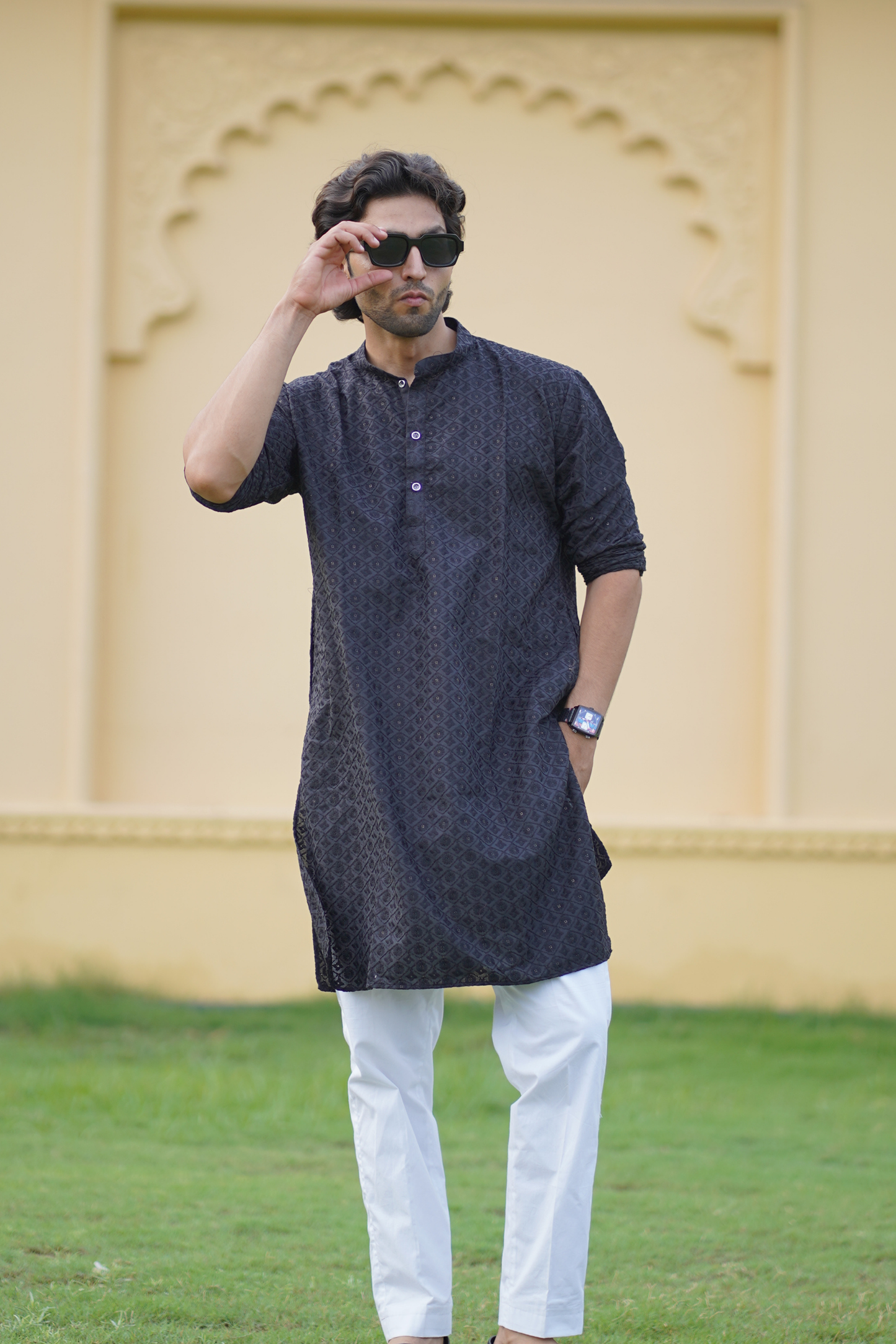 Black Chikankari Kurta Only