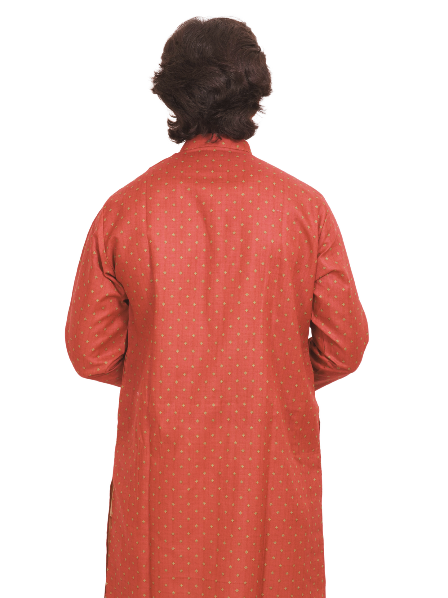 Tangerine Dotted Print Kurta Only