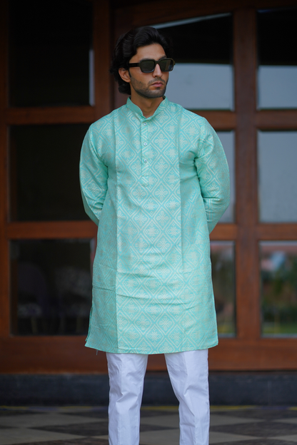 Traditional Blue Bandhani Kurta Set