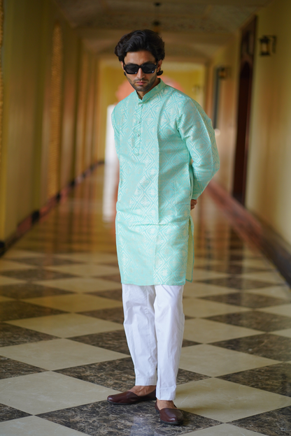 Traditional Blue Bandhani Kurta Set