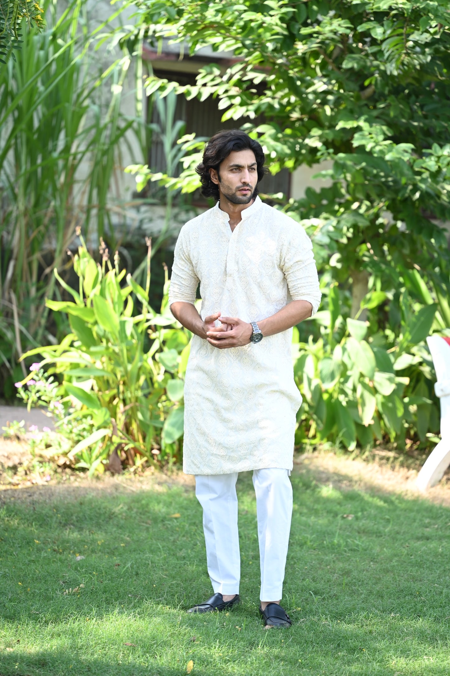 Royal White Embroidery Kurta Only