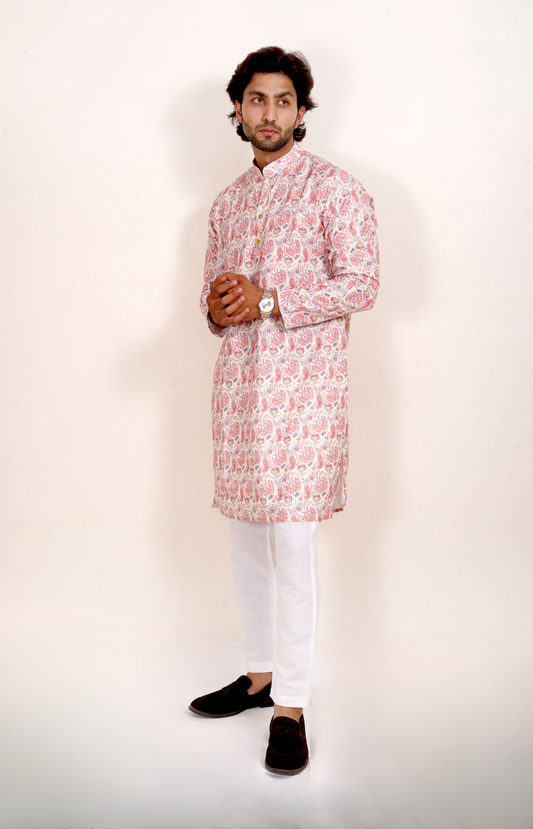 Elegant Peach Kurta Set