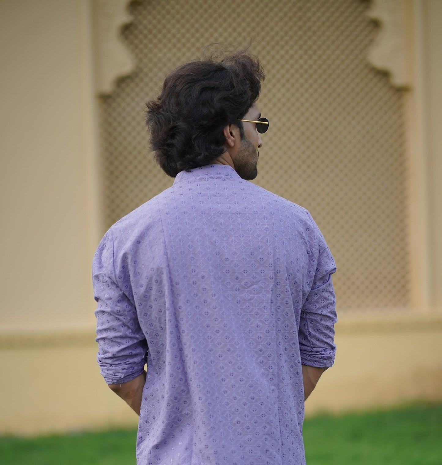 Purple Chikankari Kurta Set