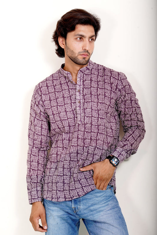 Pure Cotton Kurta - Purple