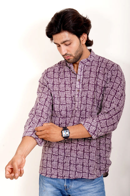 Pure Cotton Kurta - Purple