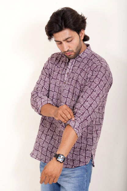 Pure Cotton Kurta - Purple