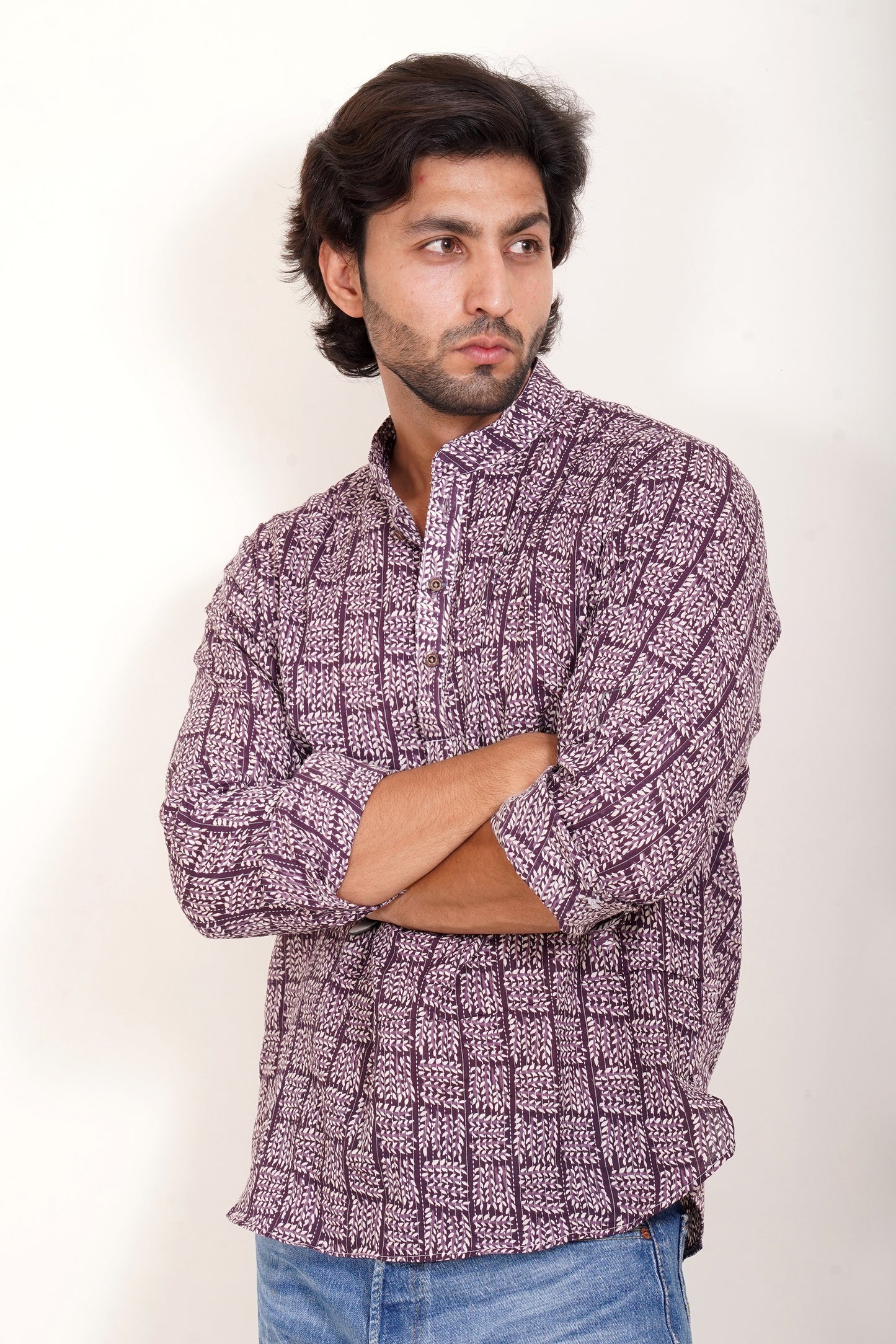 Pure Cotton Kurta - Purple