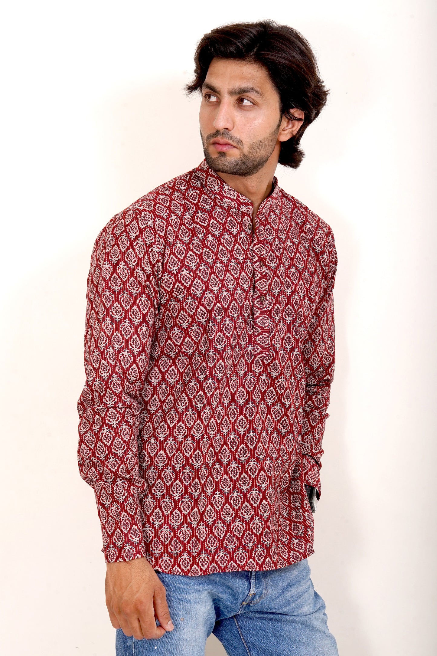 Pure Cotton Kurta - Red Jaipuri Block Print