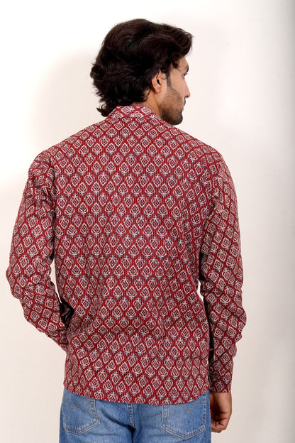 Pure Cotton Kurta - Red Jaipuri Block Print