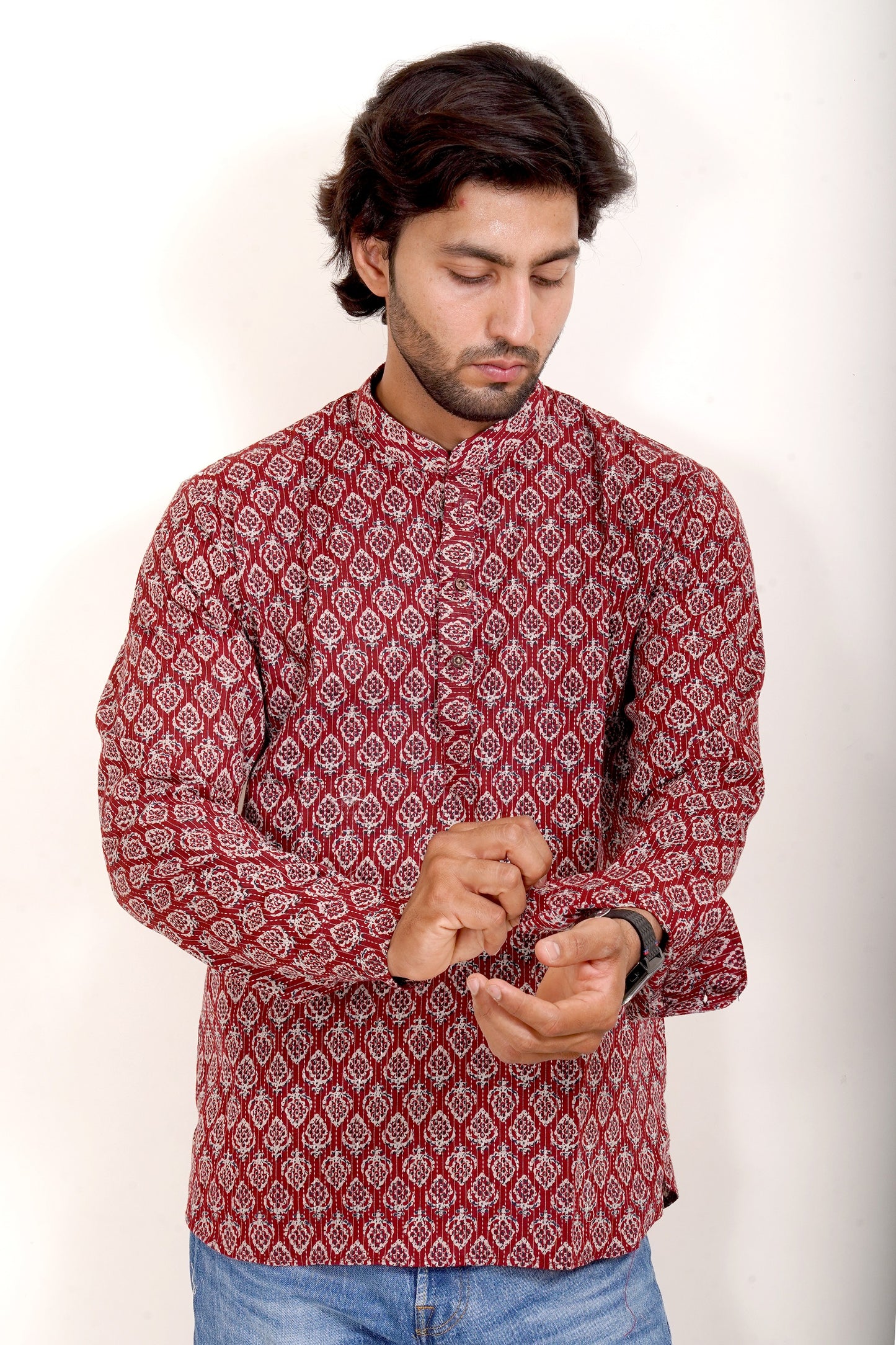 Pure Cotton Kurta - Red Jaipuri Block Print