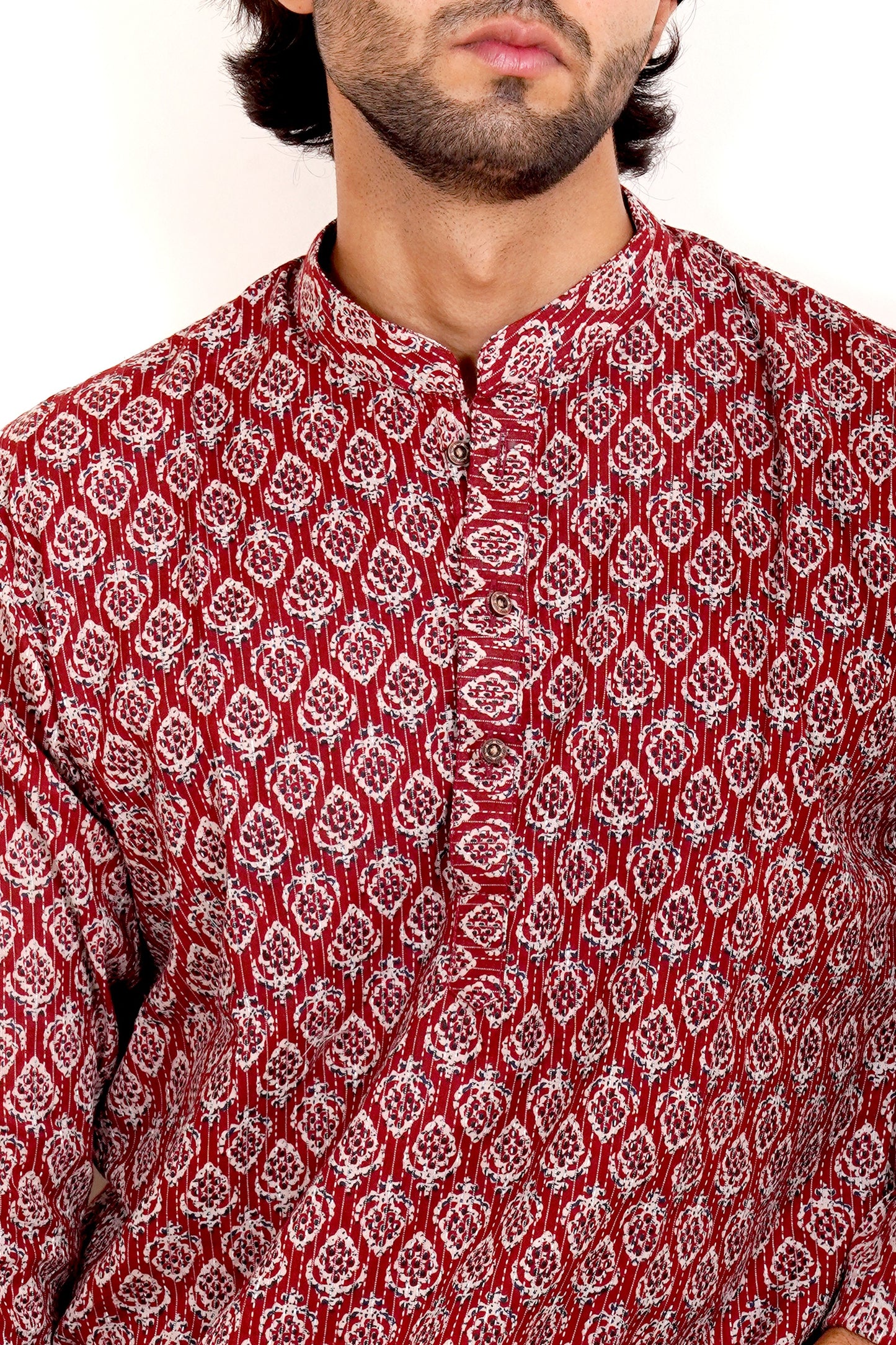 Pure Cotton Kurta - Red Jaipuri Block Print