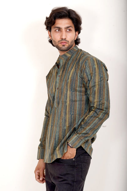 Pure Cotton Kurta - Multi Colour Dark