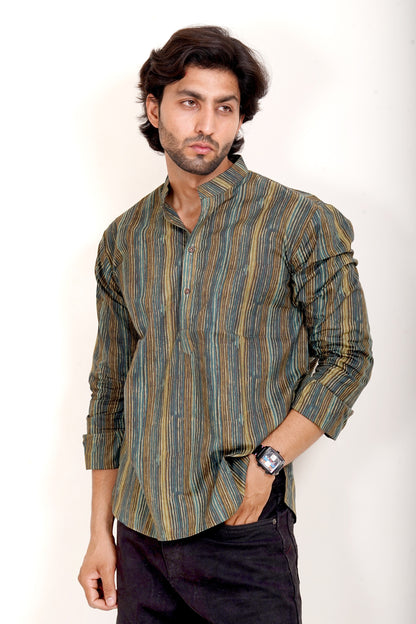 Pure Cotton Kurta - Multi Colour Dark