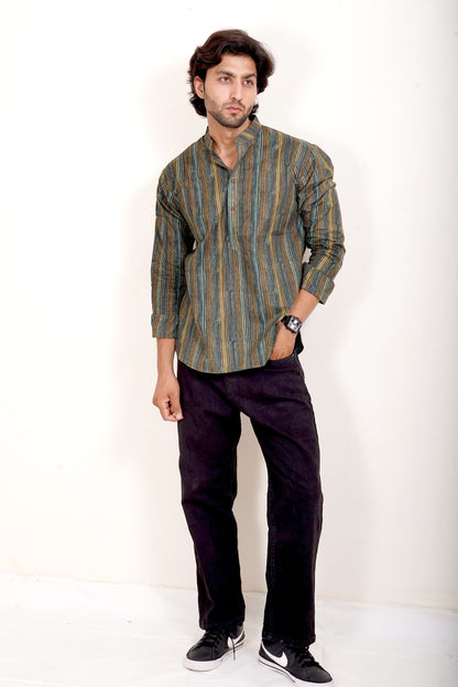 Pure Cotton Kurta - Multi Colour Dark