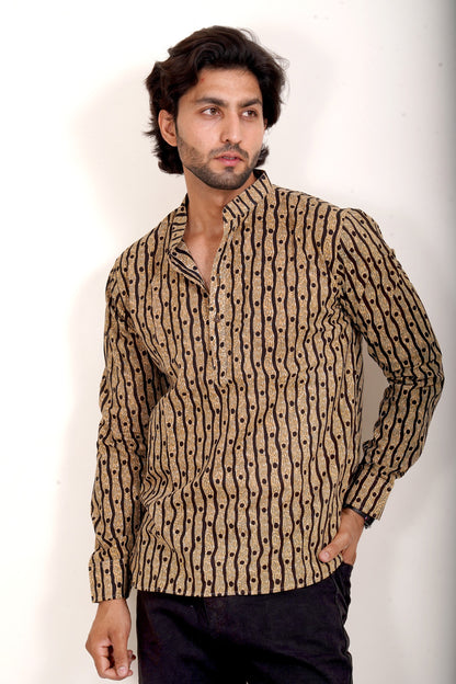 Pure Cotton Kurta - Black