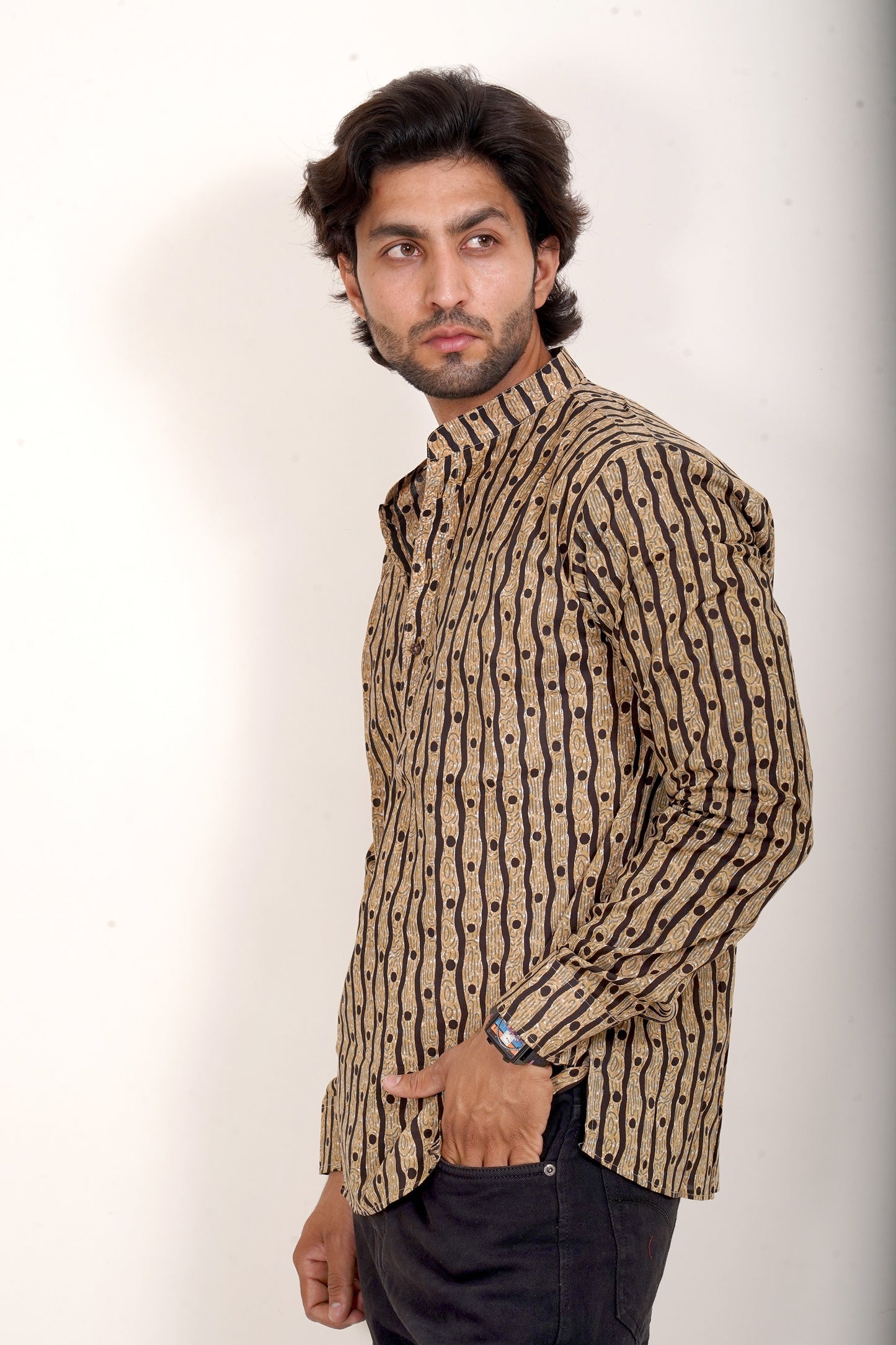 Pure Cotton Kurta - Black