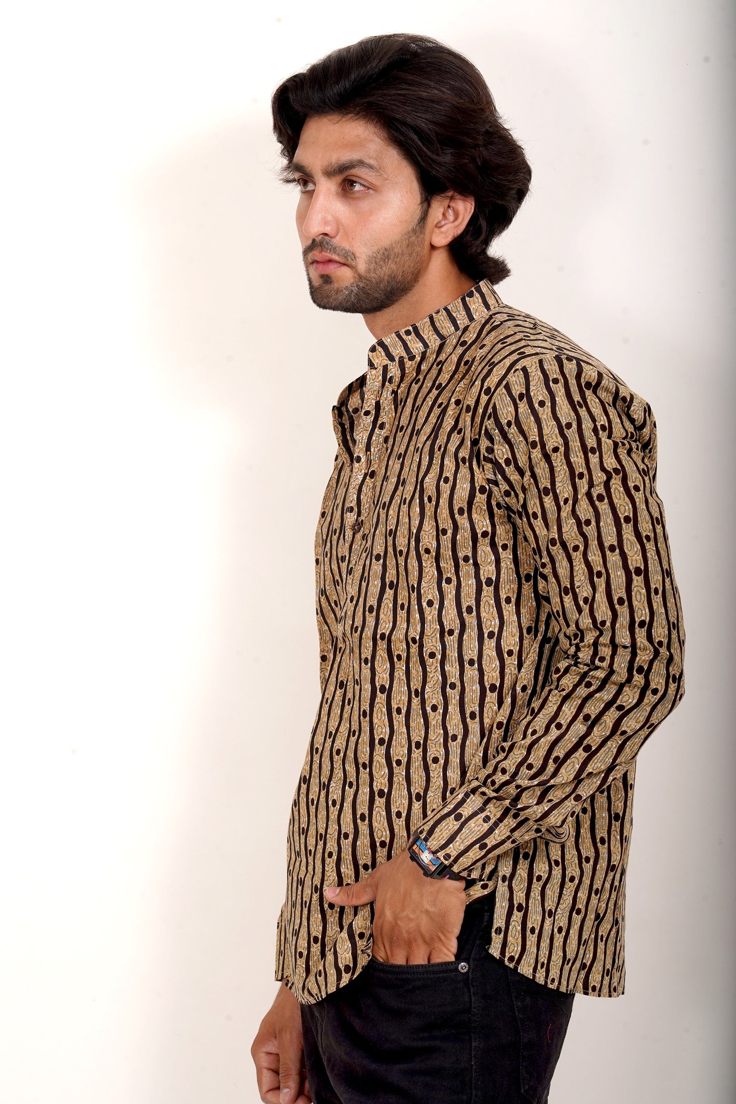 Pure Cotton Kurta - Black