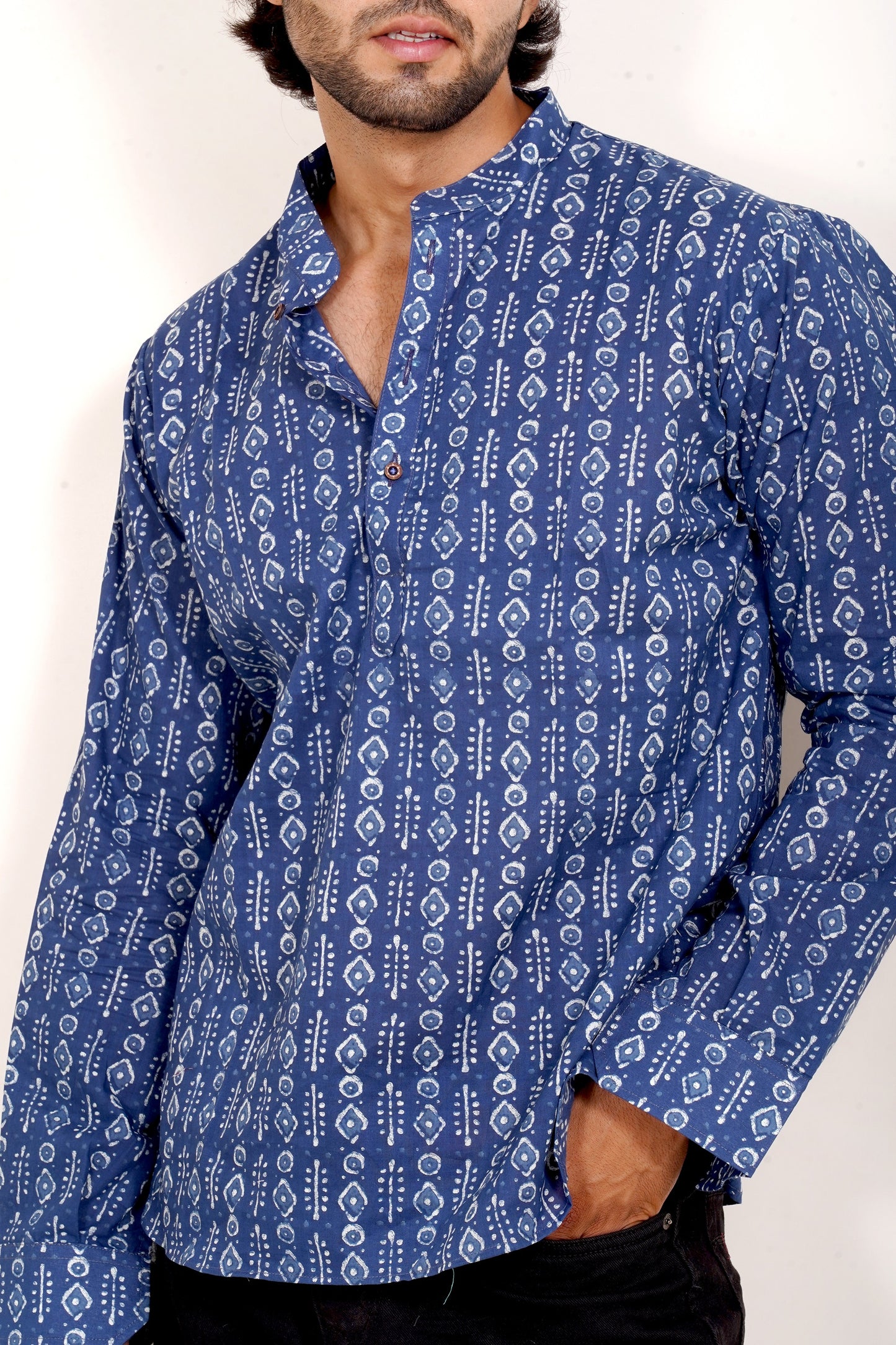 Pure Cotton Kurta - Blue