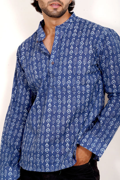 Pure Cotton Kurta - Blue