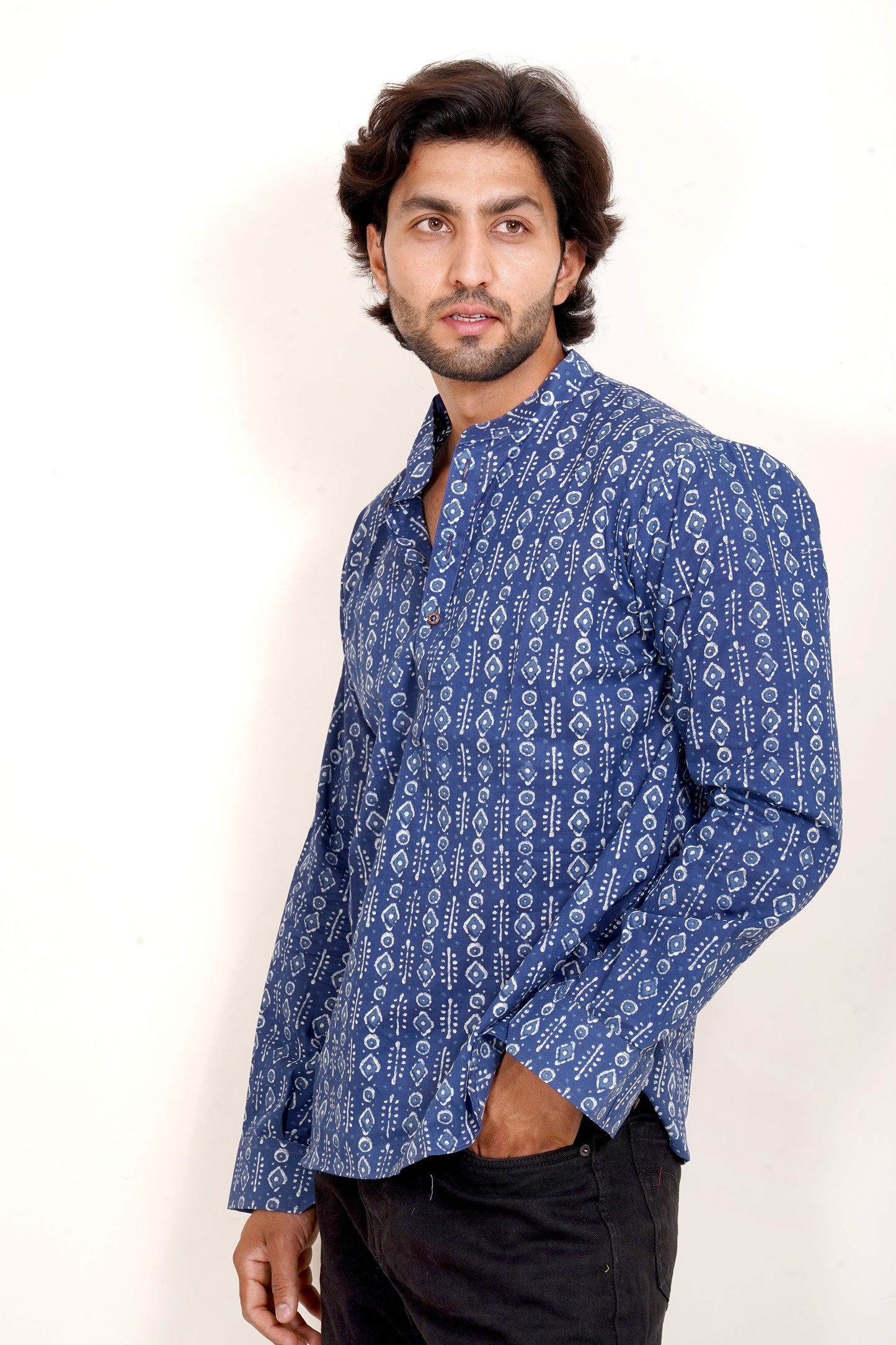 Pure Cotton Kurta - Blue