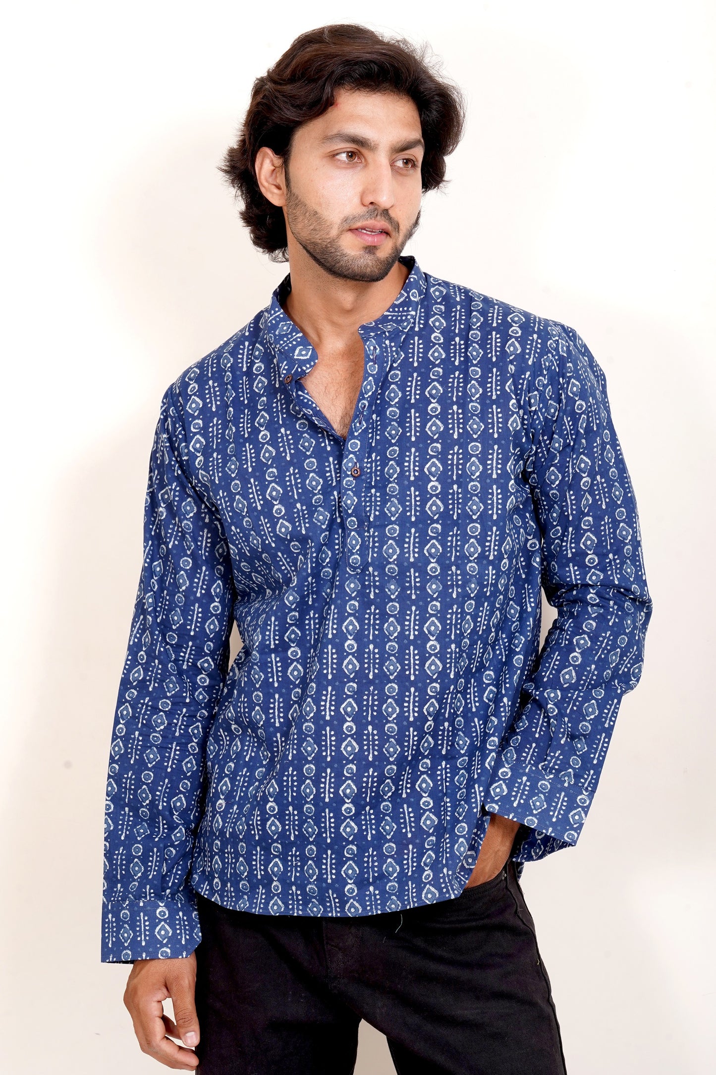 Pure Cotton Kurta - Blue