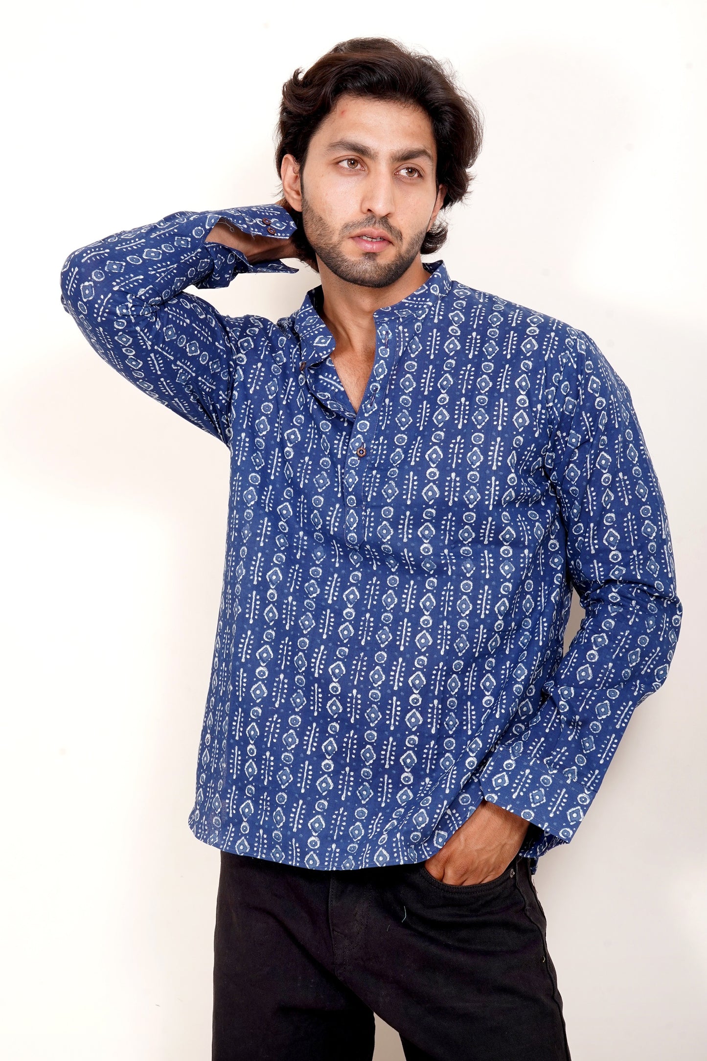 Pure Cotton Kurta - Blue