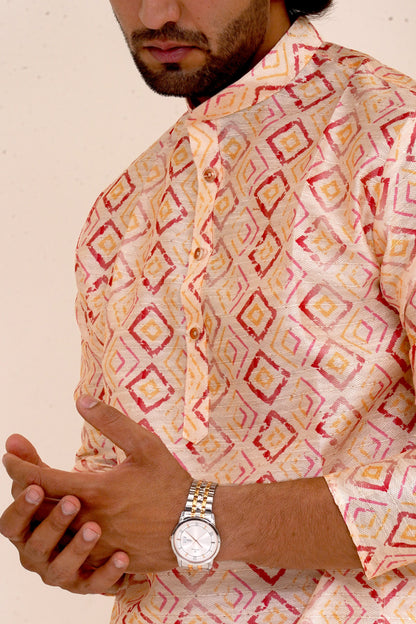 Geometric Print Kurta Set