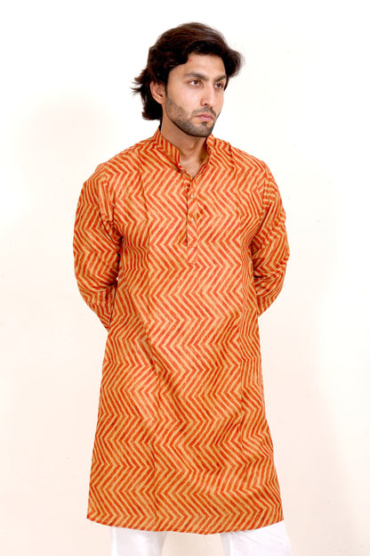 Traditional Leheriya Print  Kurta Set