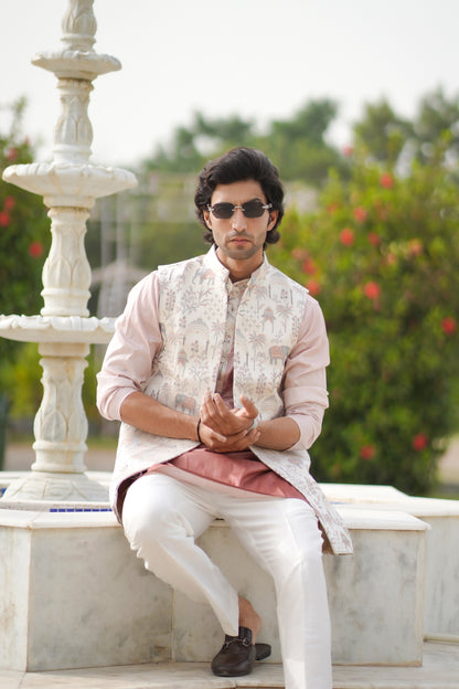 Ombre Peach Long Jacket Set