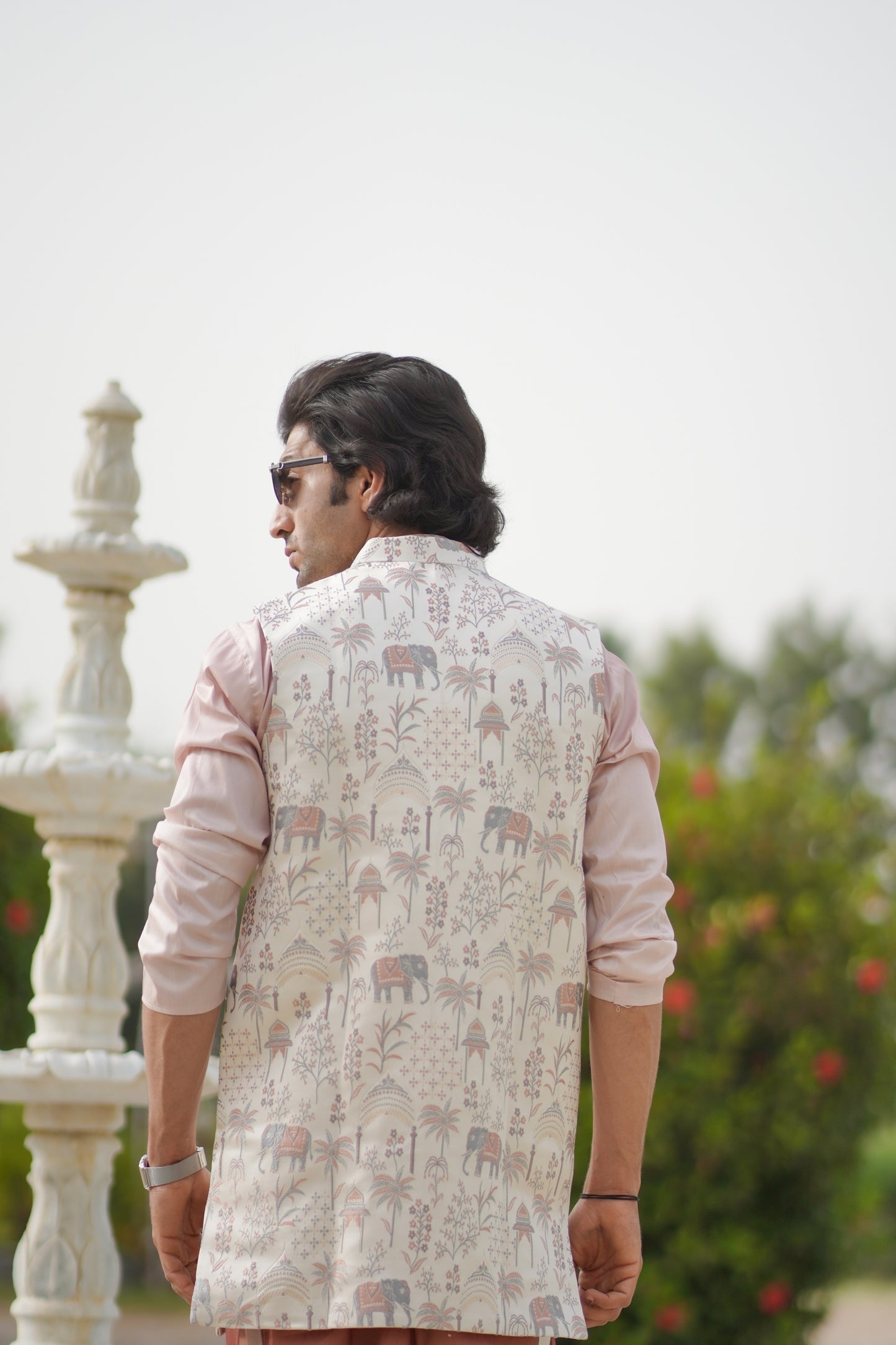 Ombre Peach Long Jacket Set