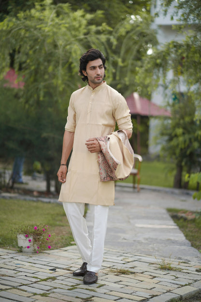 Embroidered Brown Jacket Set