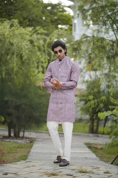 Printed Mauve Jacket Set