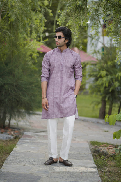 Printed Mauve Jacket Set