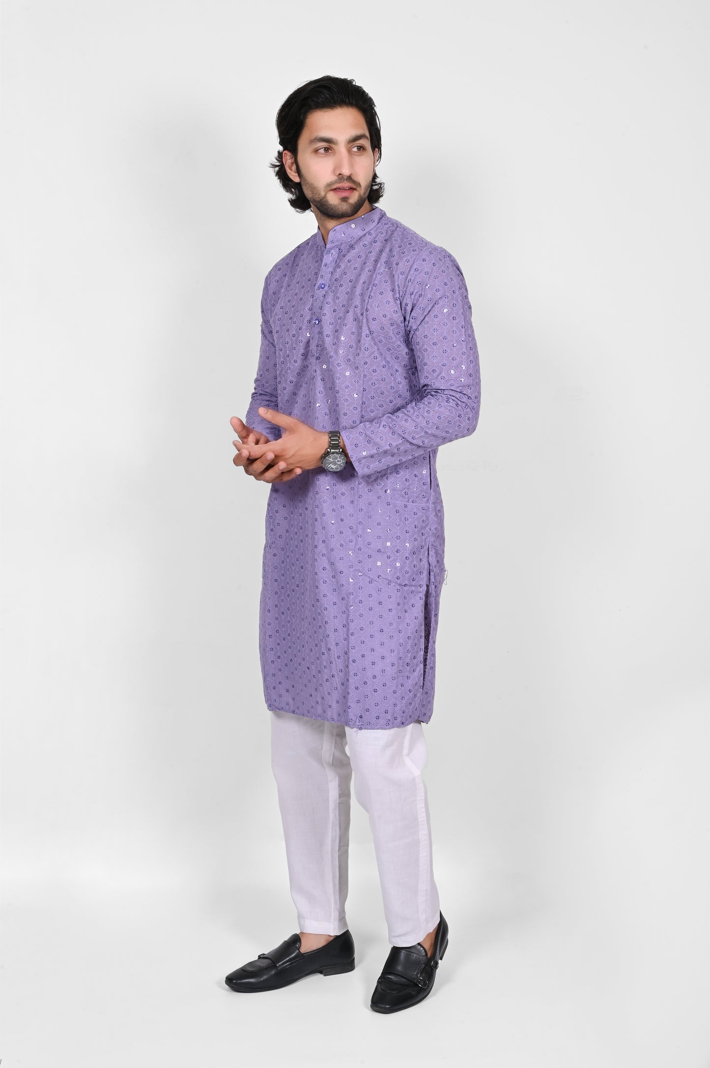 Purple Chikankari Kurta Only