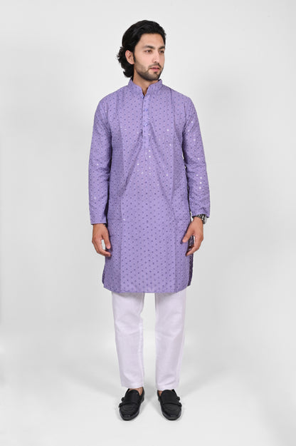 Purple Chikankari Kurta Only